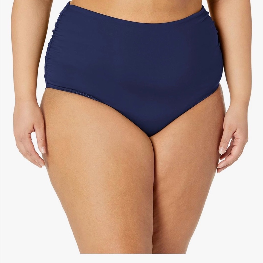 Anne Cole Navy High-Rise Bikini Bottom